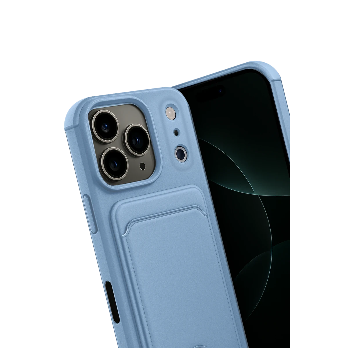 Apple iPhone 17 Pro Max Kelvin Kartvizitli Silikon - Mavi