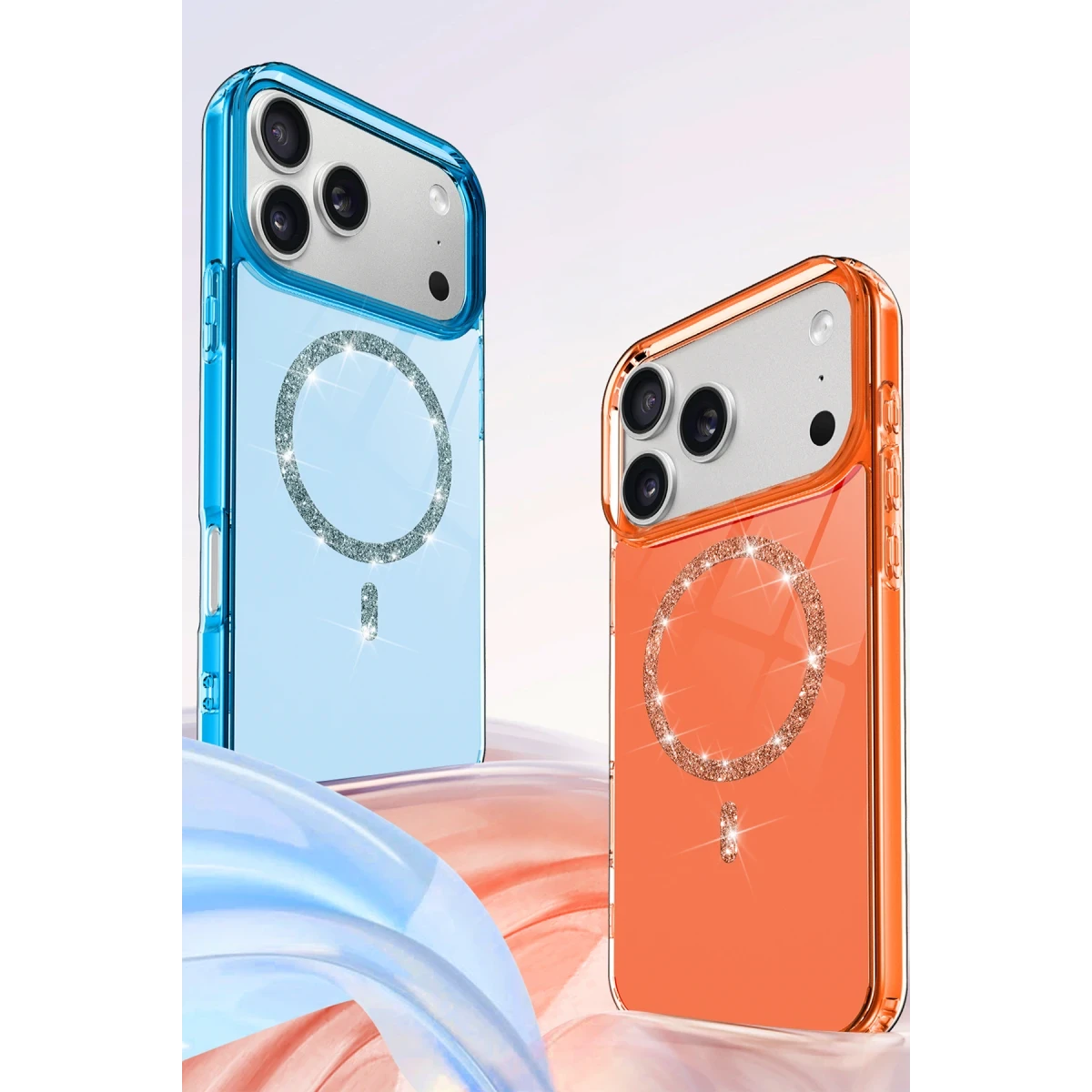 Apple iPhone 17 Pro Max Live Diamond Magsafe Kapak - Turuncu