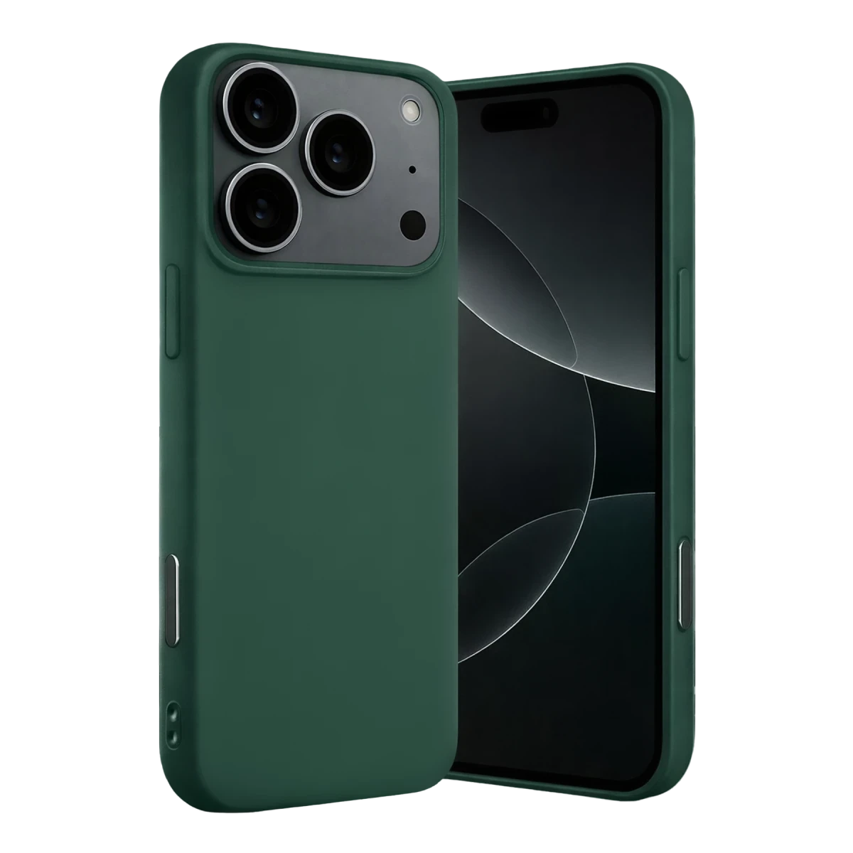 Apple iPhone 17 Pro Max Nano içi Kadife Silikon - Koyu Yeşil