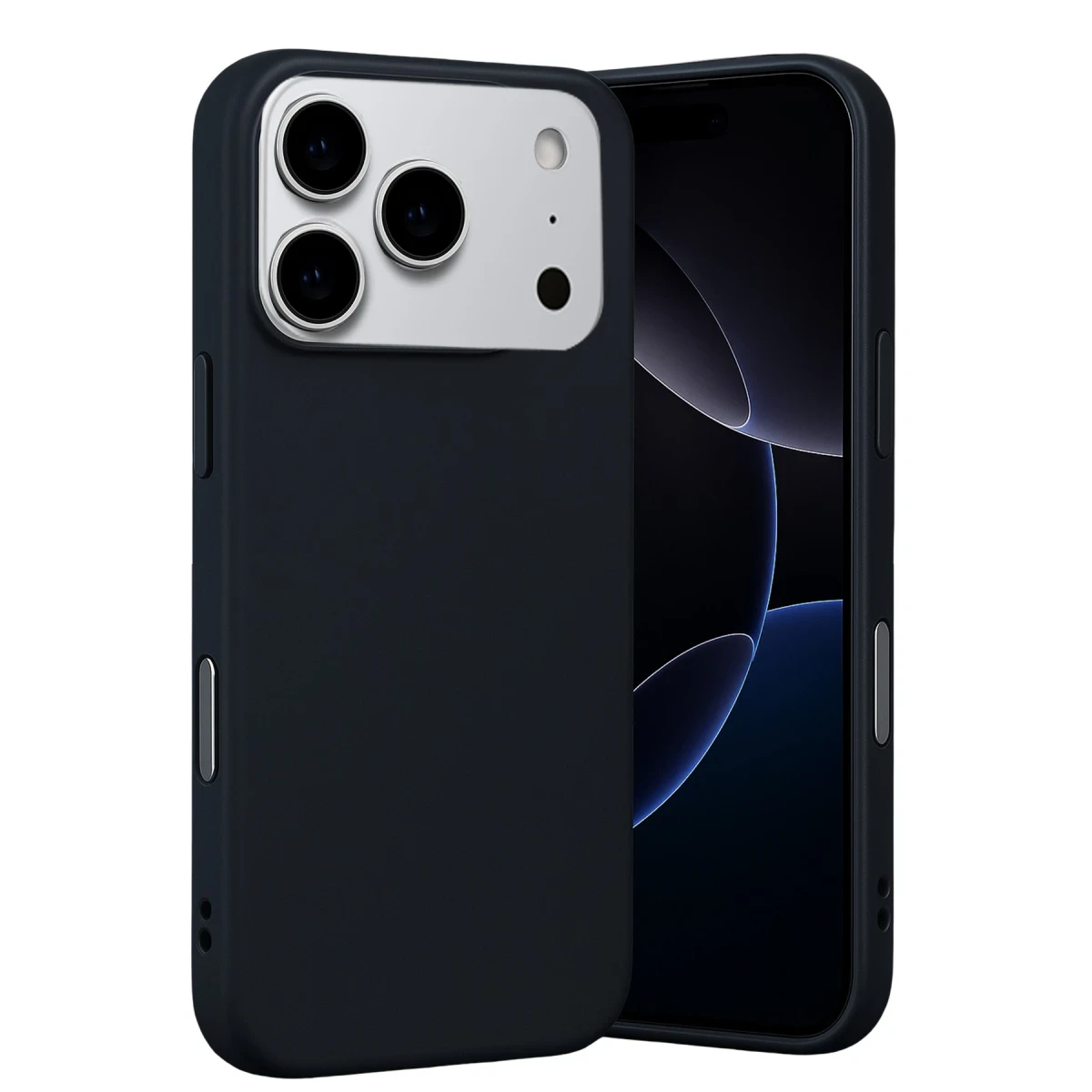 Apple iPhone 17 Pro Max Nano içi Kadife Silikon - Siyah