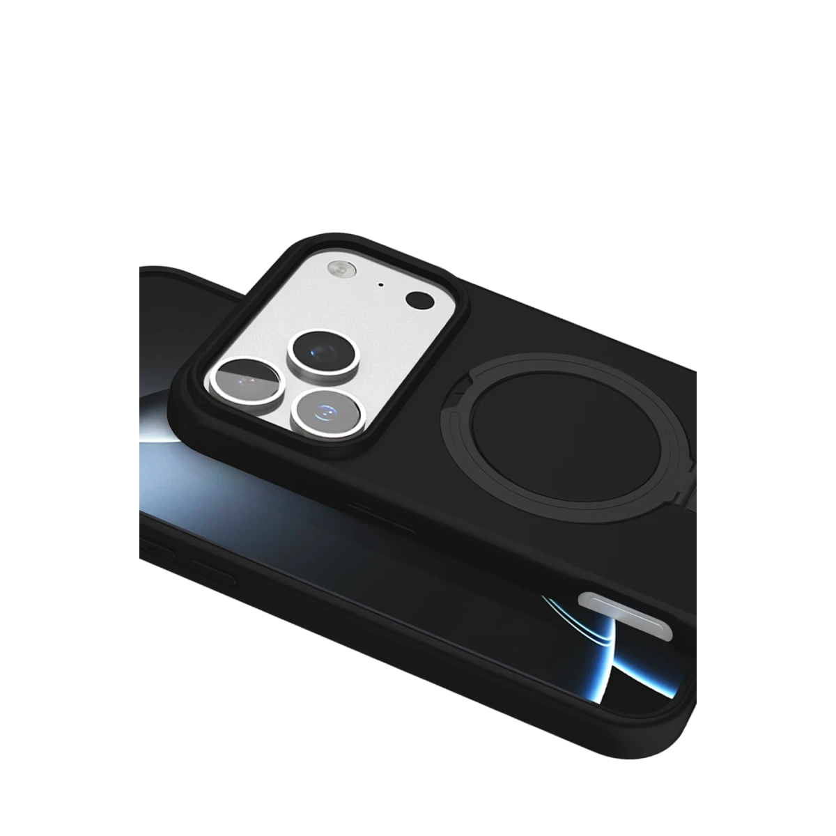 Apple iPhone 17 Pro Max Regal Magsafe Standlı Kapak - Siyah