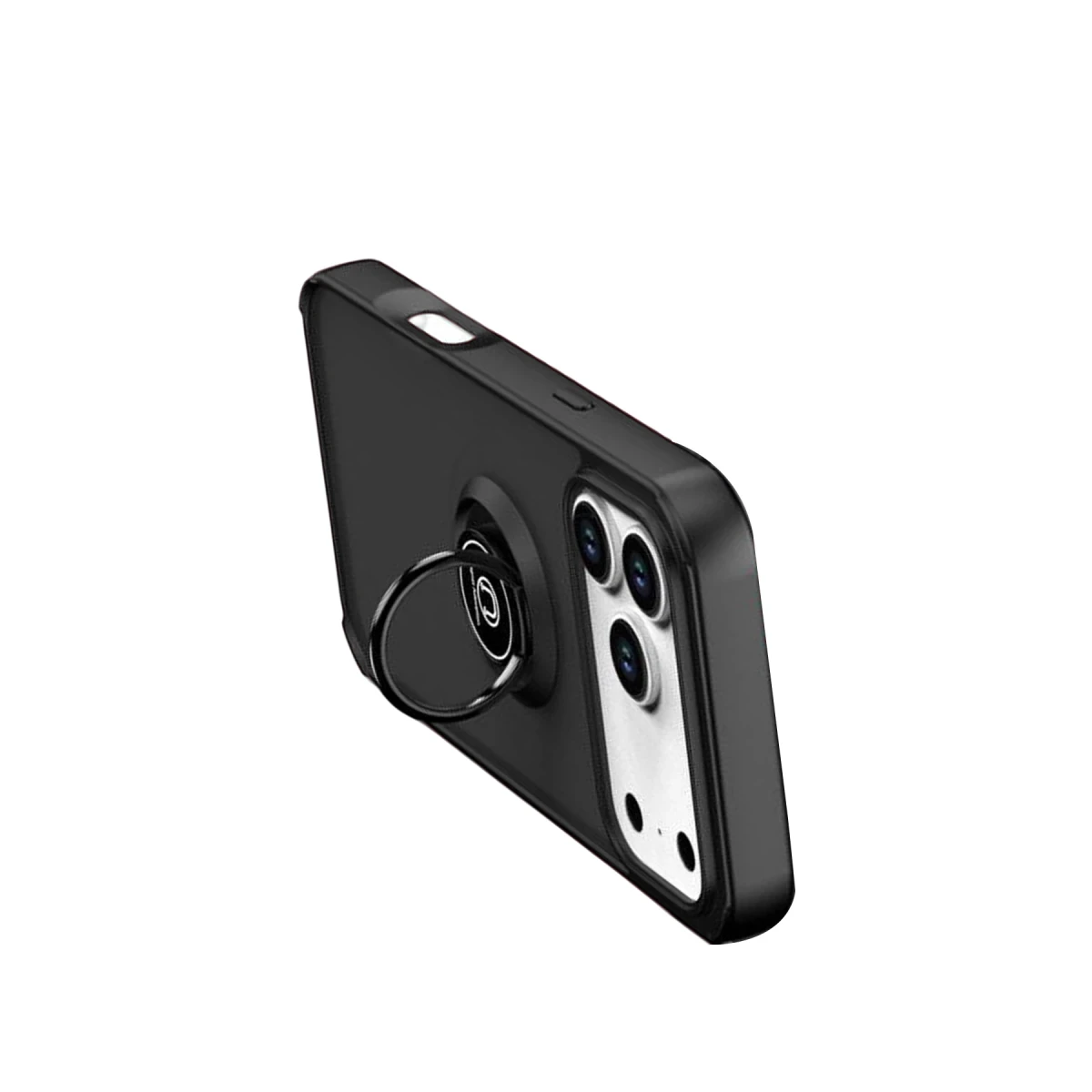Apple iPhone 17 Pro Montreal Yüzüklü Silikon Kapak - Siyah