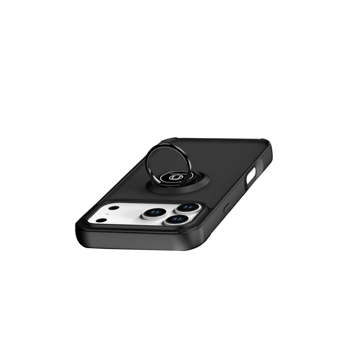 Apple iPhone 17 Pro Montreal Yüzüklü Silikon Kapak - Siyah