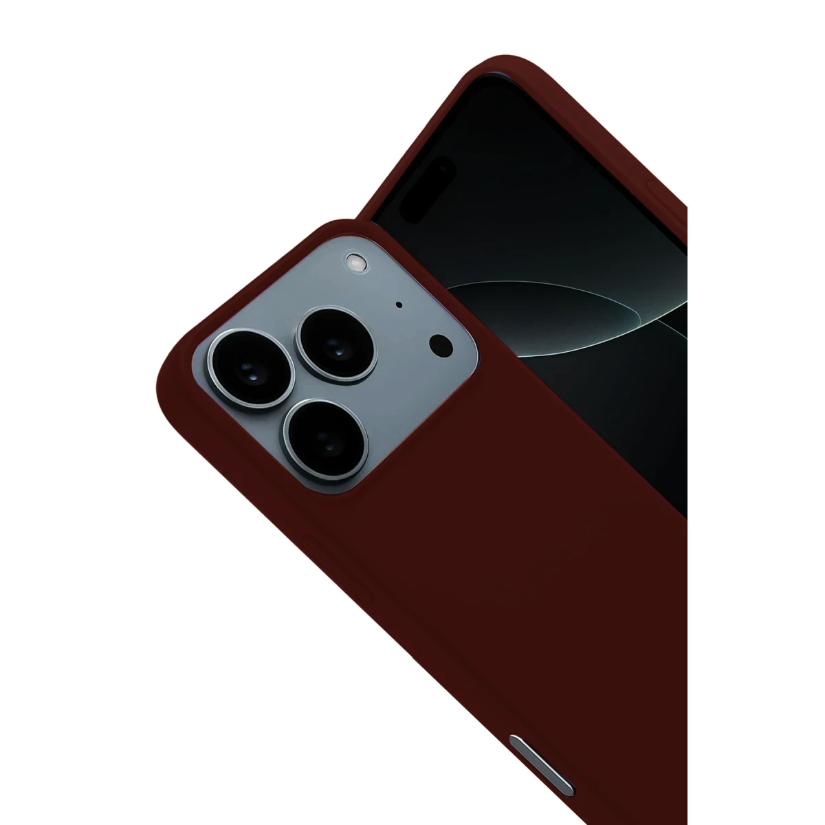 Apple iPhone 17 Pro Nano içi Kadife Silikon - Bordo
