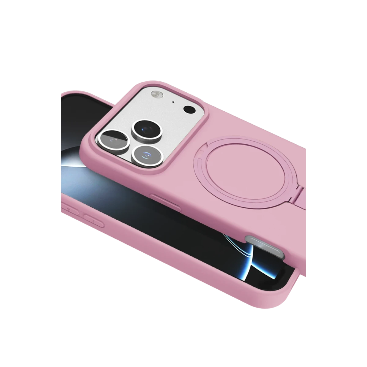 Apple iPhone 17 Pro Regal Magsafe Standlı Kapak - Açık Pembe