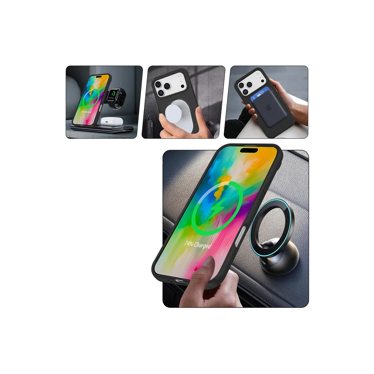 Apple iPhone 17 Pro Regal Magsafe Standlı Kapak - Turuncu