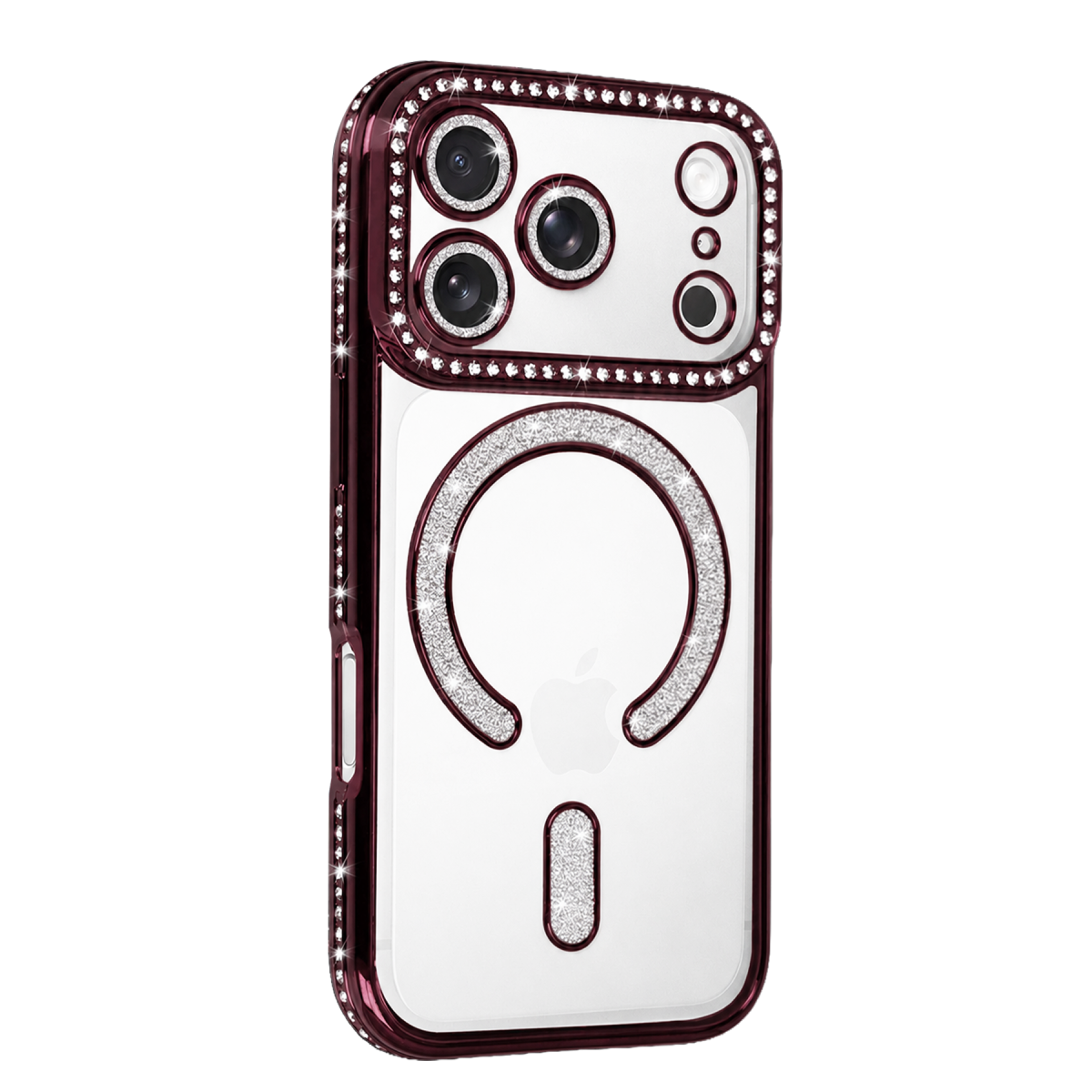 Apple iPhone 18 Pro Joke Simli Magneticsafe Kılıf - Bordo