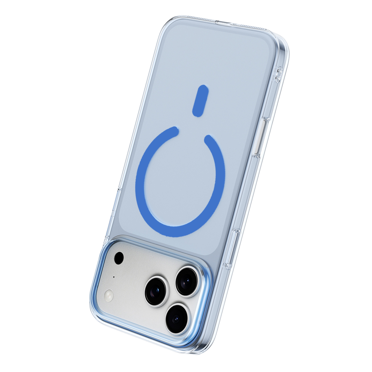 Apple iPhone 18 Pro Max Combo Sert Şeffaf Magsafe Kapak - Açık Mavi