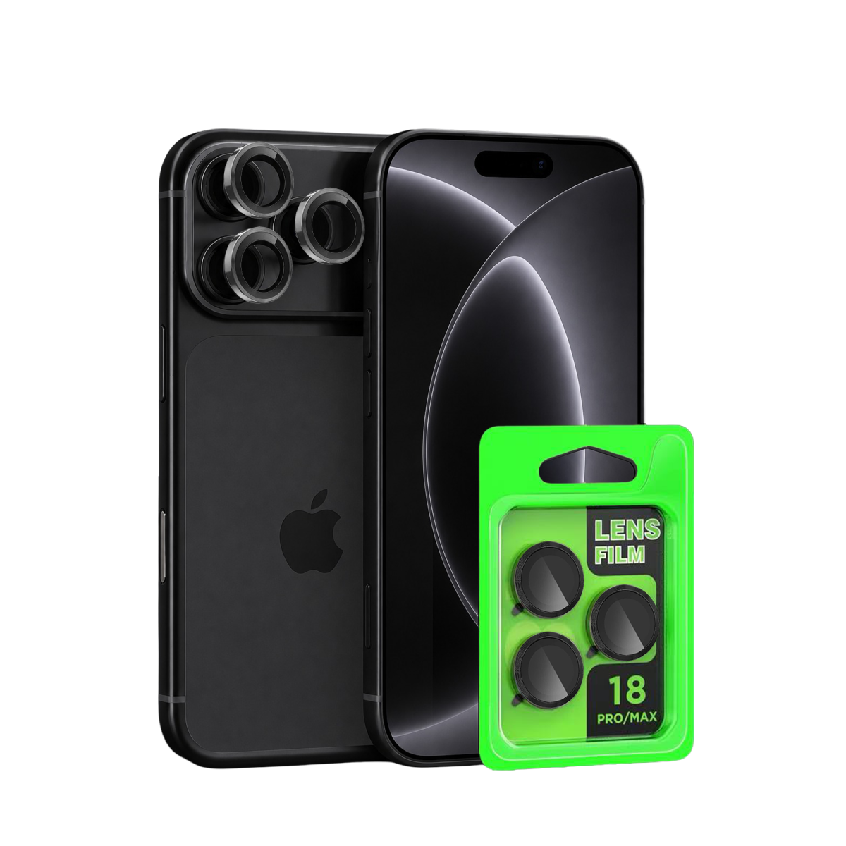 Apple iPhone 18 Pro Max Raze Metal Kamera Lens - Siyah