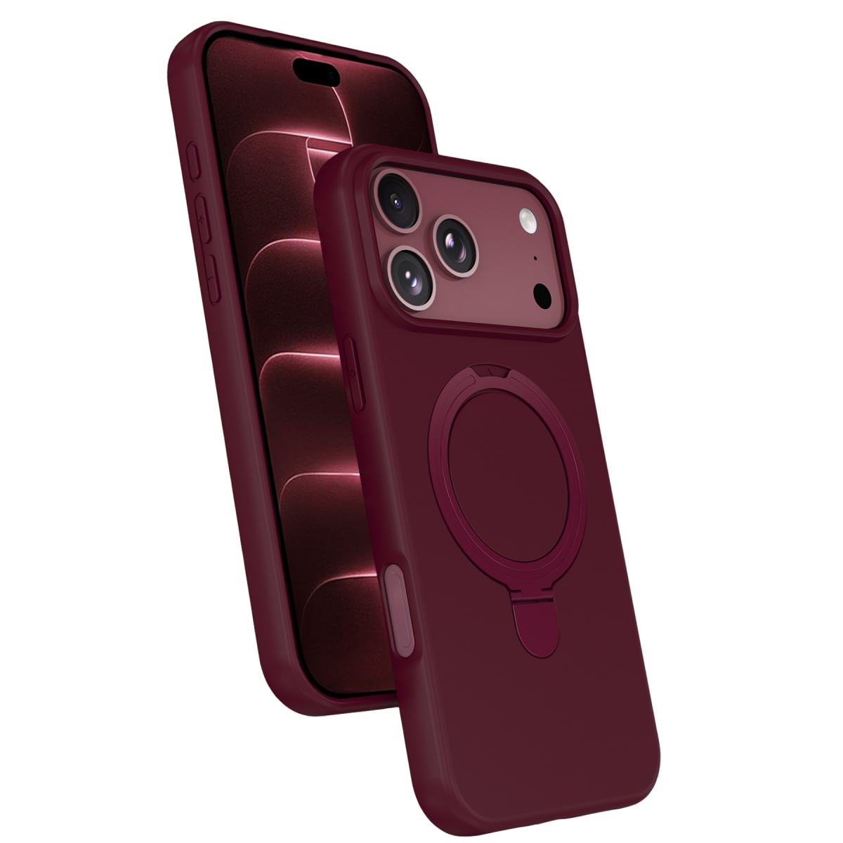 Apple iPhone 18 Pro Max Regal Magsafe Standlı Kapak - Bordo