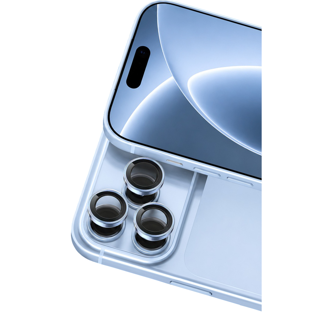 Apple iPhone 18 Pro Raze Metal Kamera Lens - Açık Mavi