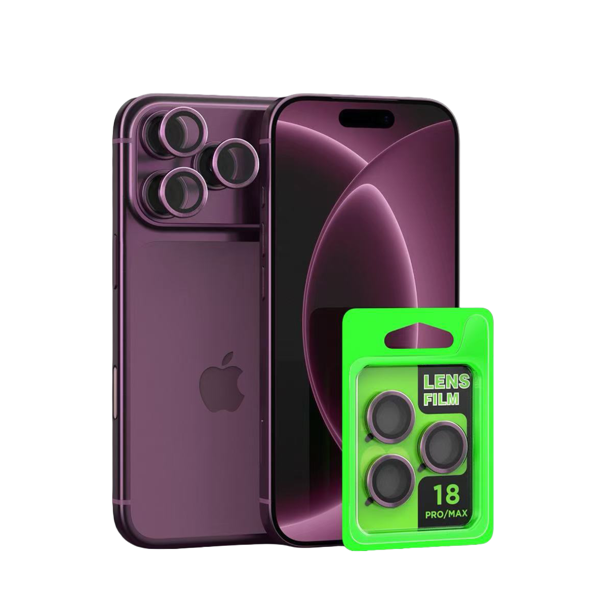 Apple iPhone 18 Pro Raze Metal Kamera Lens - Bordo