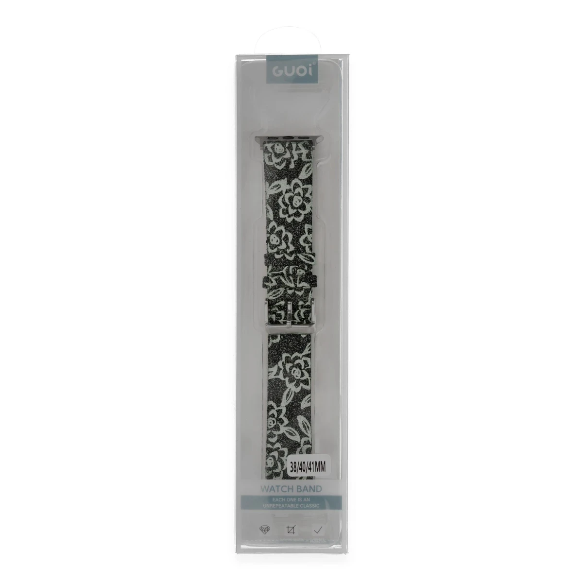 Apple Watch 38mm Creeper Desenli Kordon - Siyah