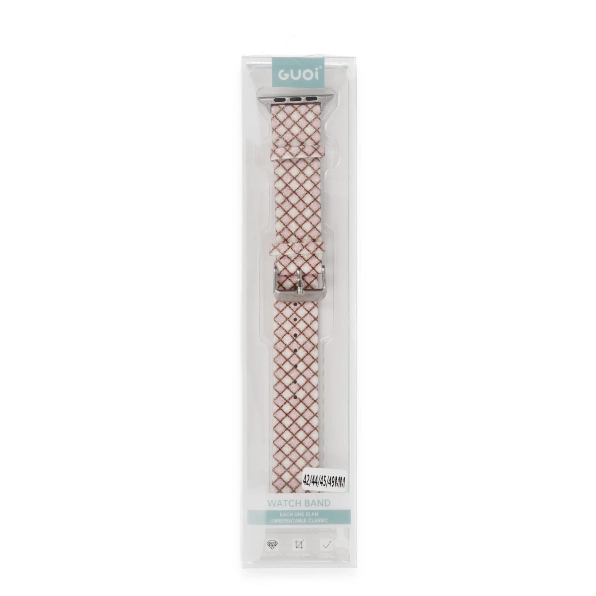 Apple Watch 38mm Karo Motif Kordon - Pembe