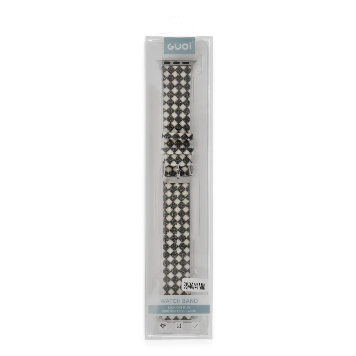Apple Watch 38mm Karo Motif Kordon - Siyah
