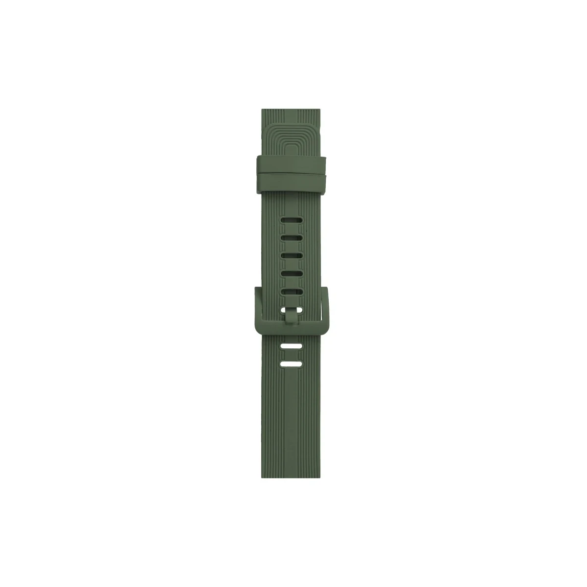 Apple Watch 38mm KR408 Çizgili Silikon Kordon - Koyu Yeşil