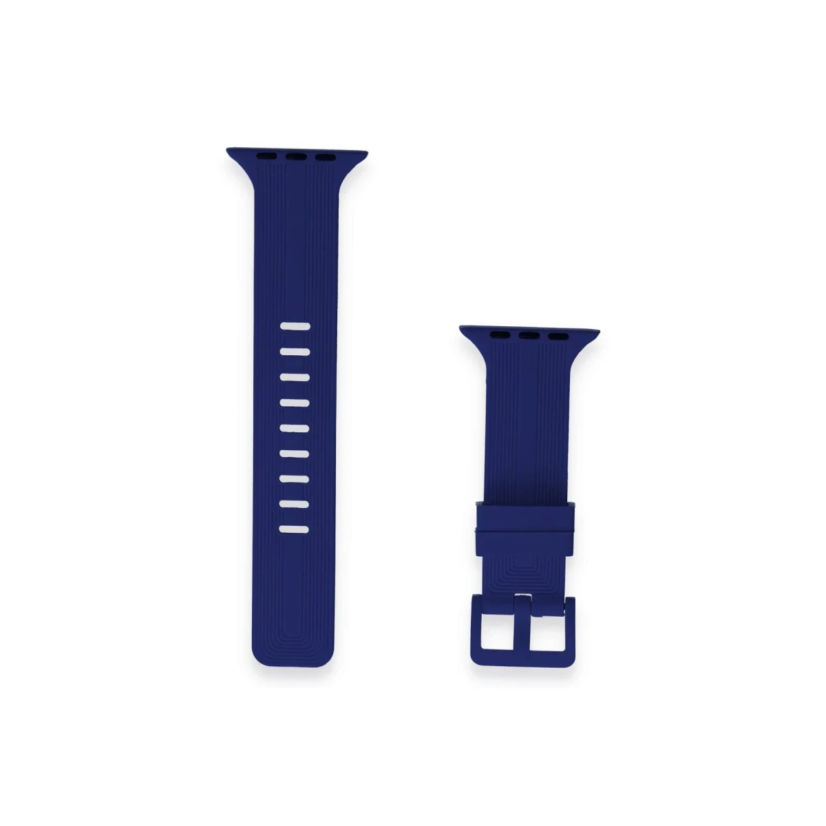 Apple Watch 38mm KR408 Çizgili Silikon Kordon - Lacivert