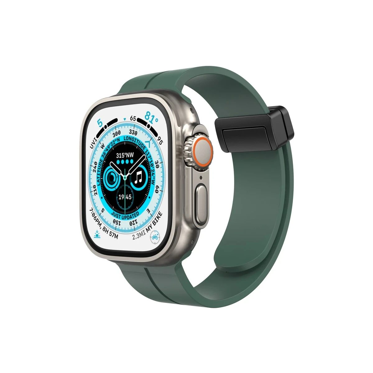 Apple Watch 38mm KR412 Elegance Stylısh Kordon - Koyu Yeşil