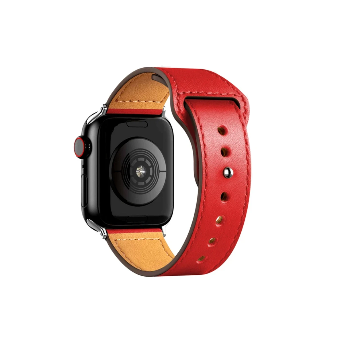Apple Watch 38mm KR415 Luaz Deri Kordon - Kırmızı