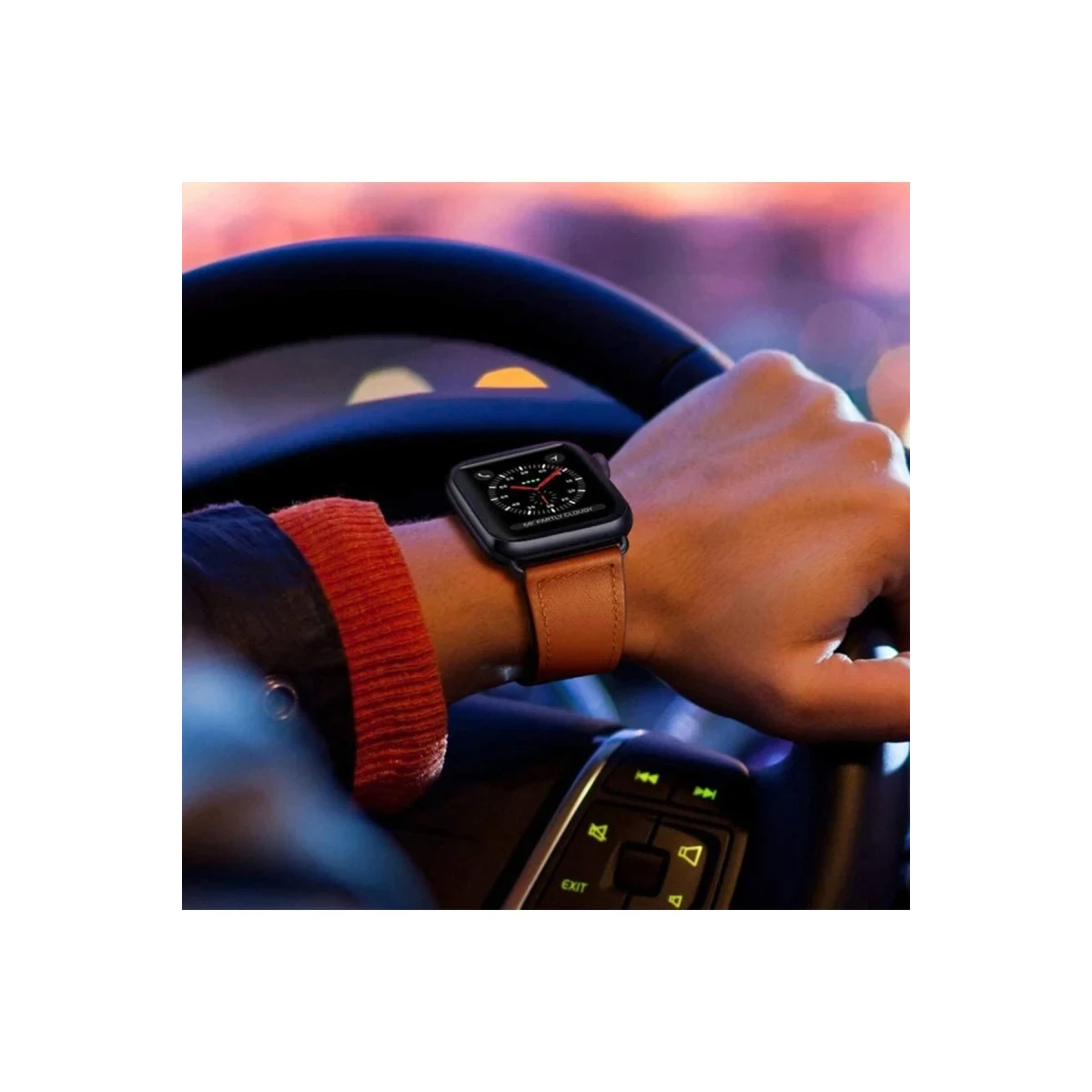 Apple Watch 38mm KR415 Luaz Deri Kordon - Pembe