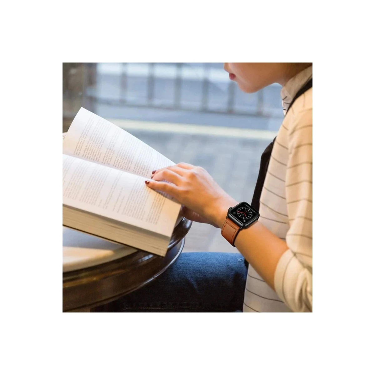 Apple Watch 38mm KR415 Luaz Deri Kordon - Turuncu