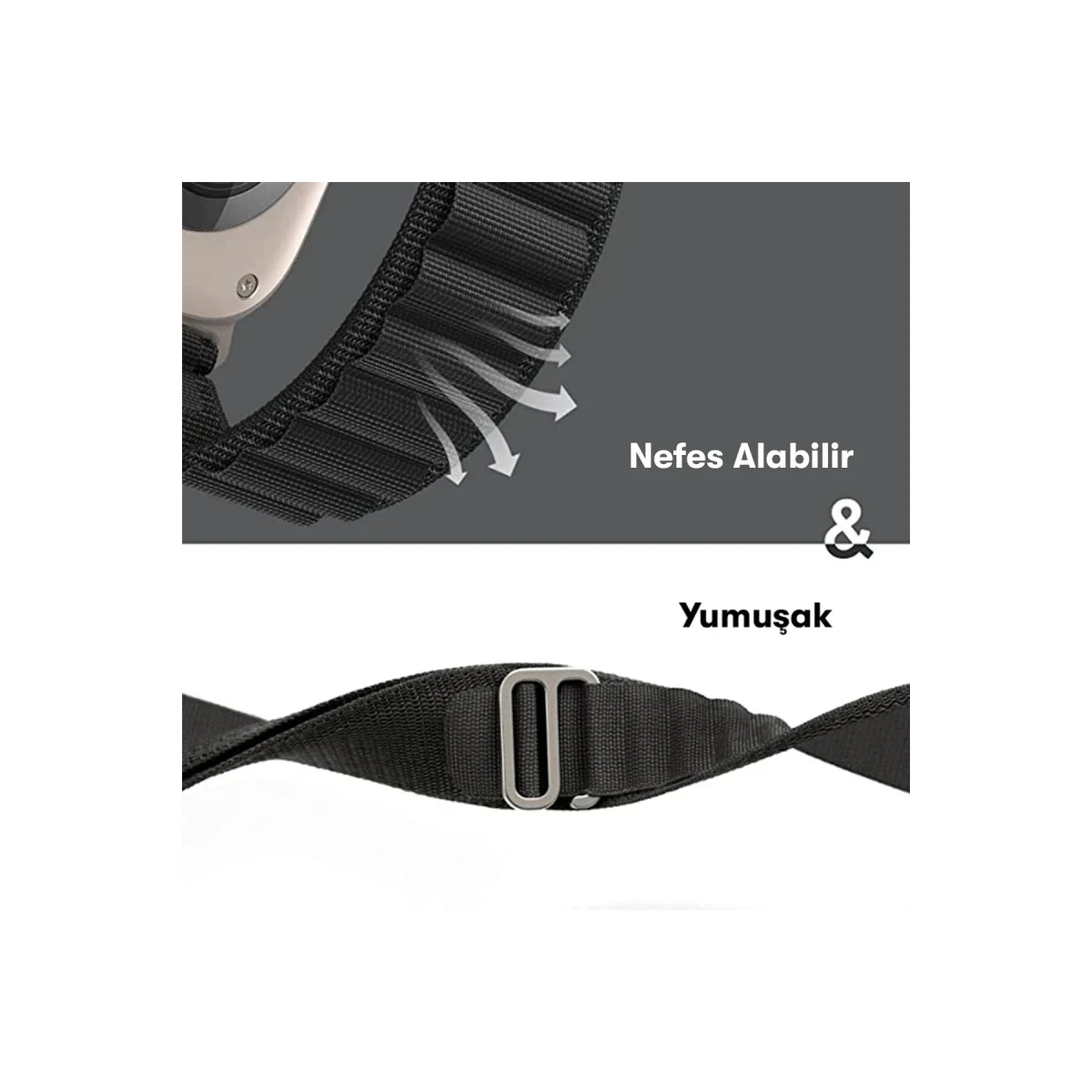 Apple Watch 38mm Mountain Kordon - Beyaz-Kırmızı