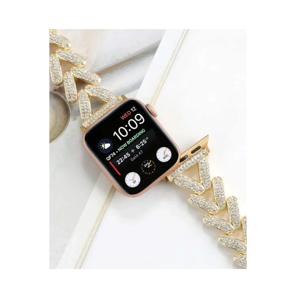 Apple Watch 38mm Node Taşlı Kordon - Siyah