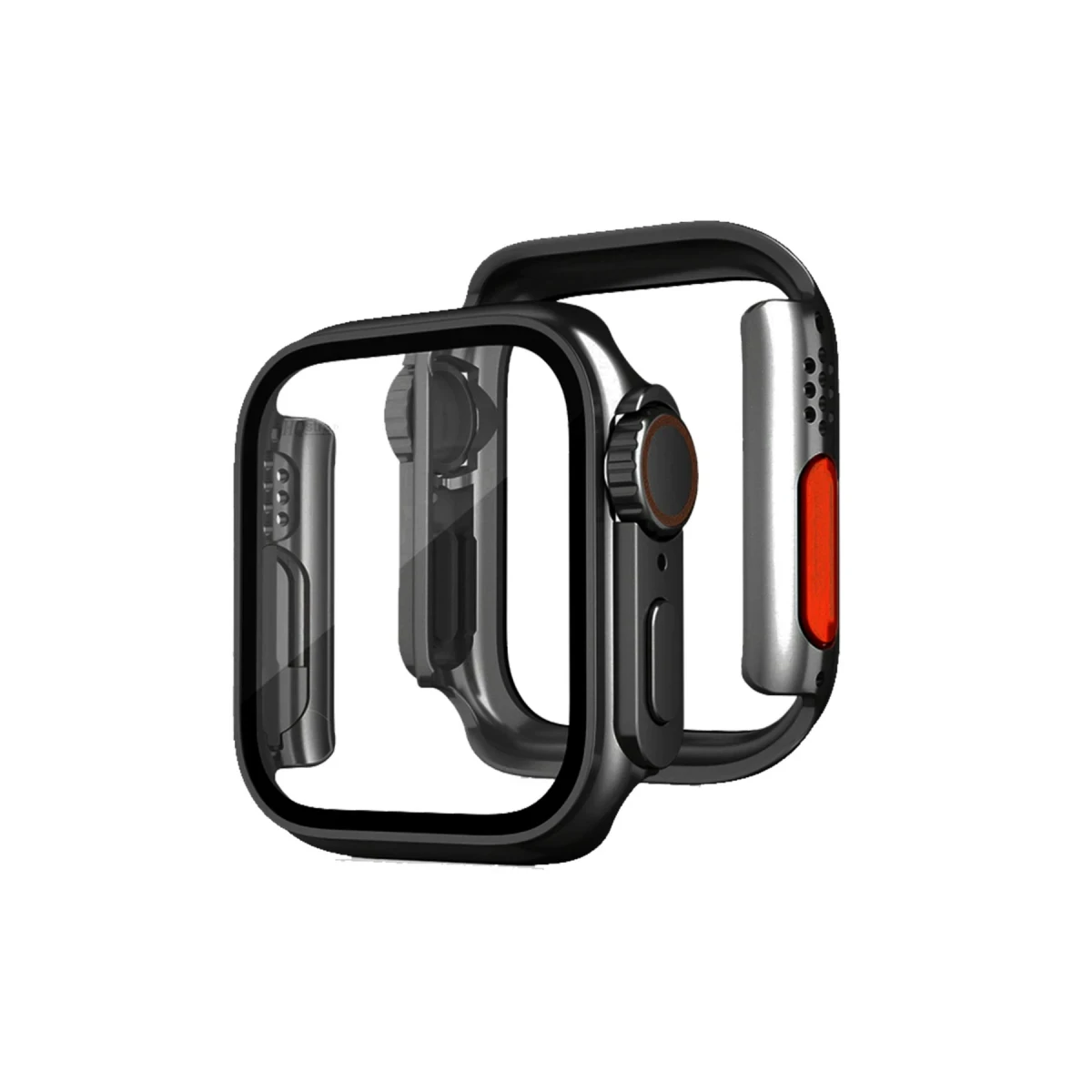 Apple Watch 40mm Watch 49mm Kasa Dönüştürücü ve Ekran Koruyucu - Siyah