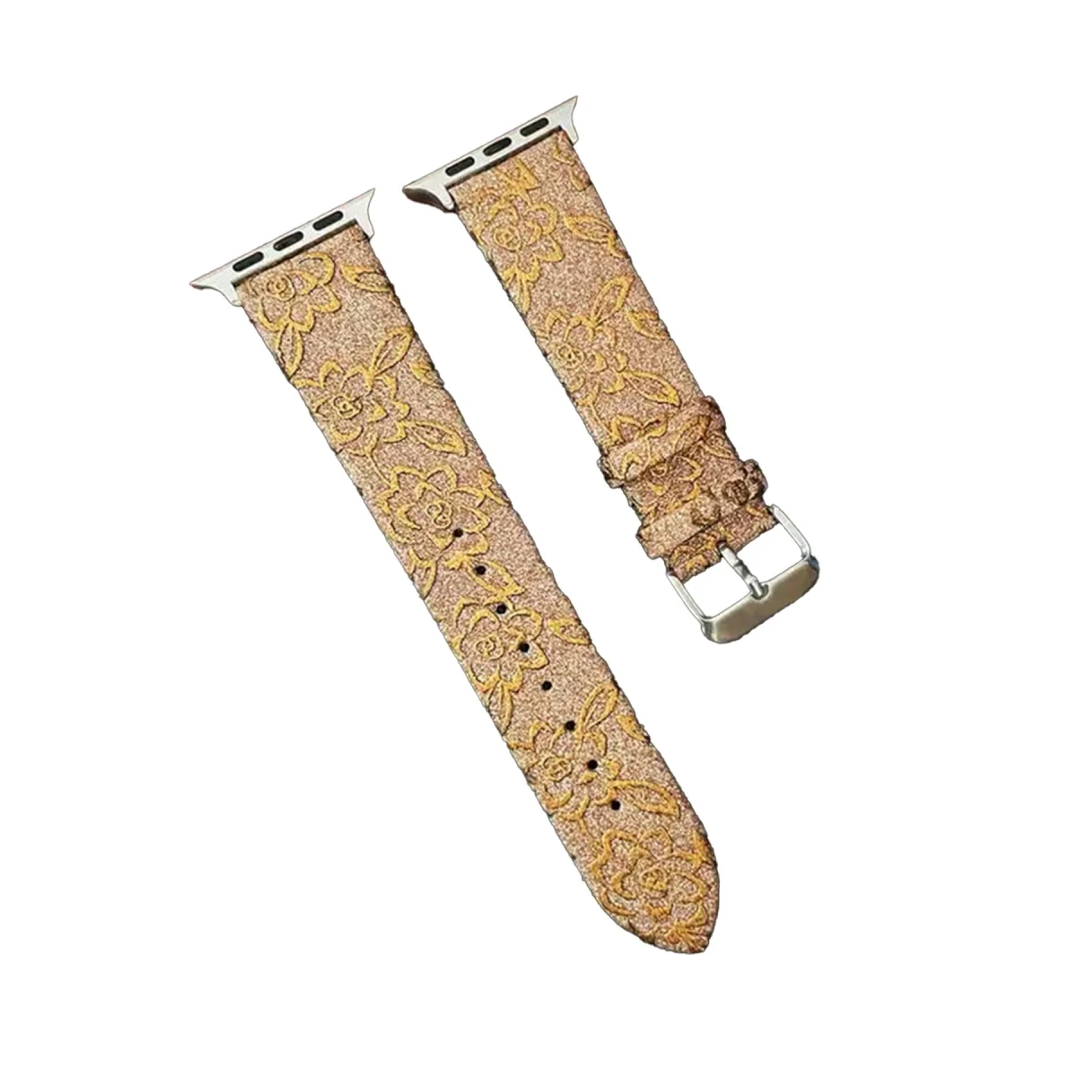 Apple Watch 42mm Creeper Desenli Kordon - Gold