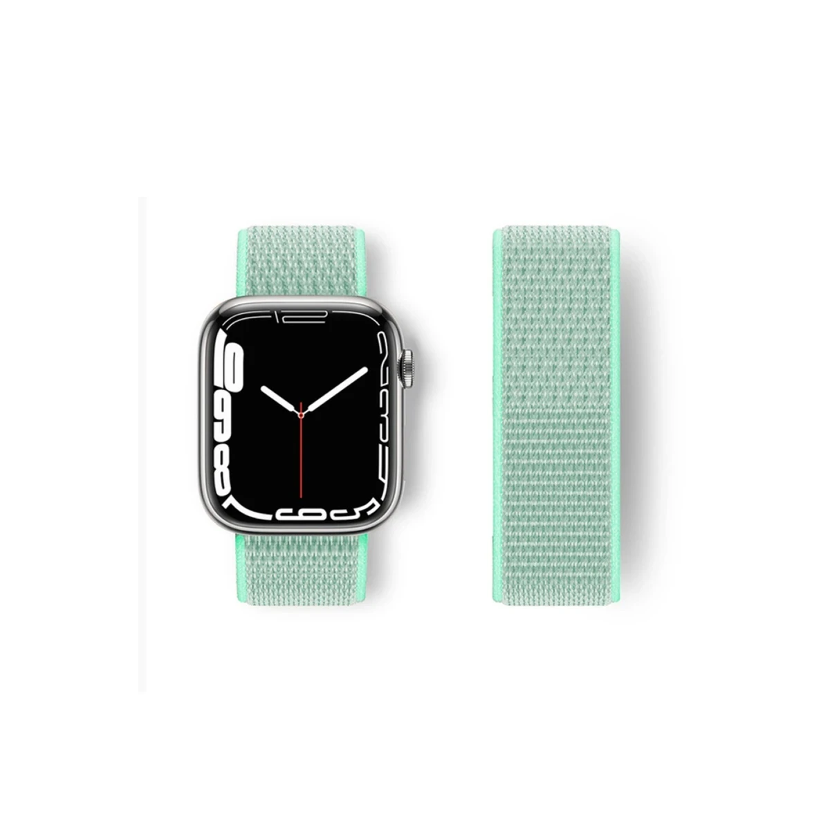 Apple Watch 42mm Hasırlı Cırtcırtlı Kordon - Turkuaz