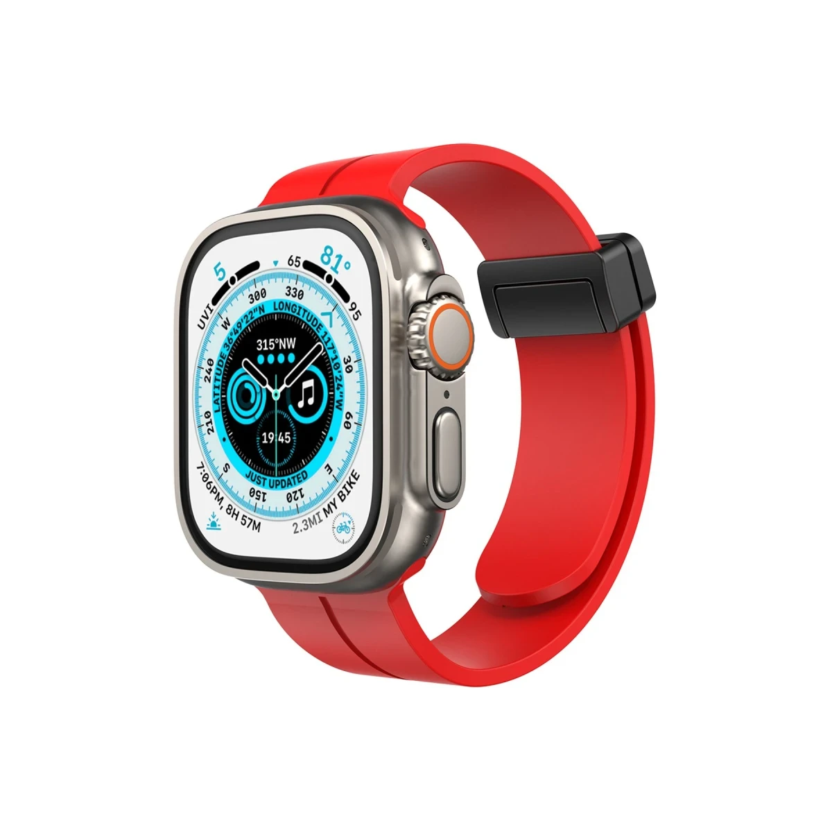 Apple Watch 42mm KR412 Elegance Stylısh Kordon - Kırmızı