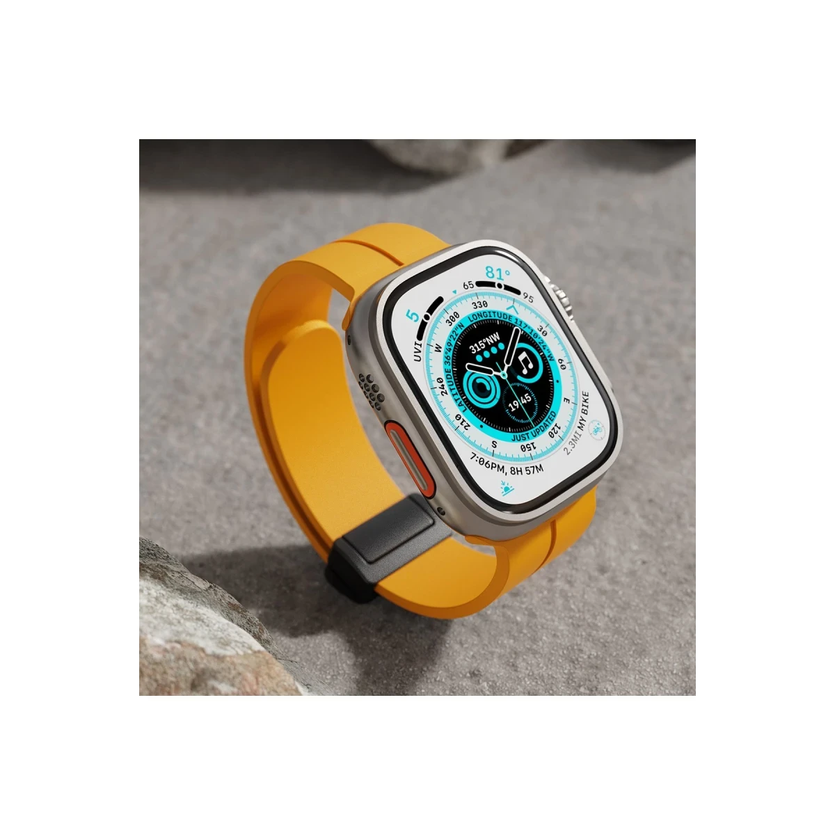 Apple Watch 42mm KR412 Elegance Stylısh Kordon - Koyu Yeşil