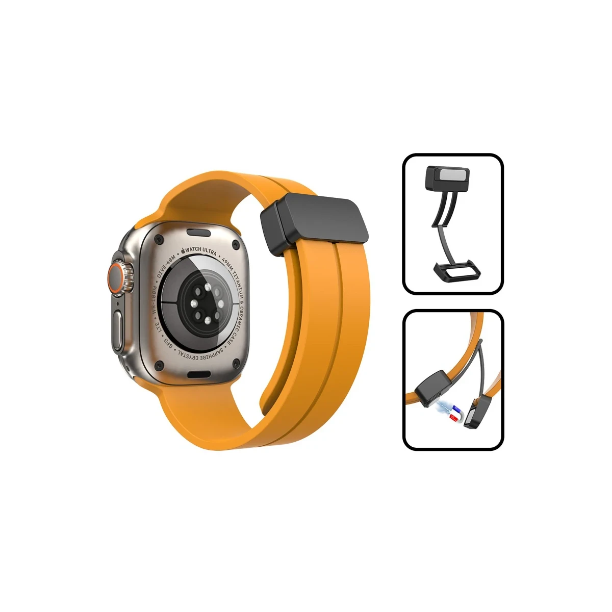 Apple Watch 42mm KR412 Elegance Stylısh Kordon - Koyu Yeşil