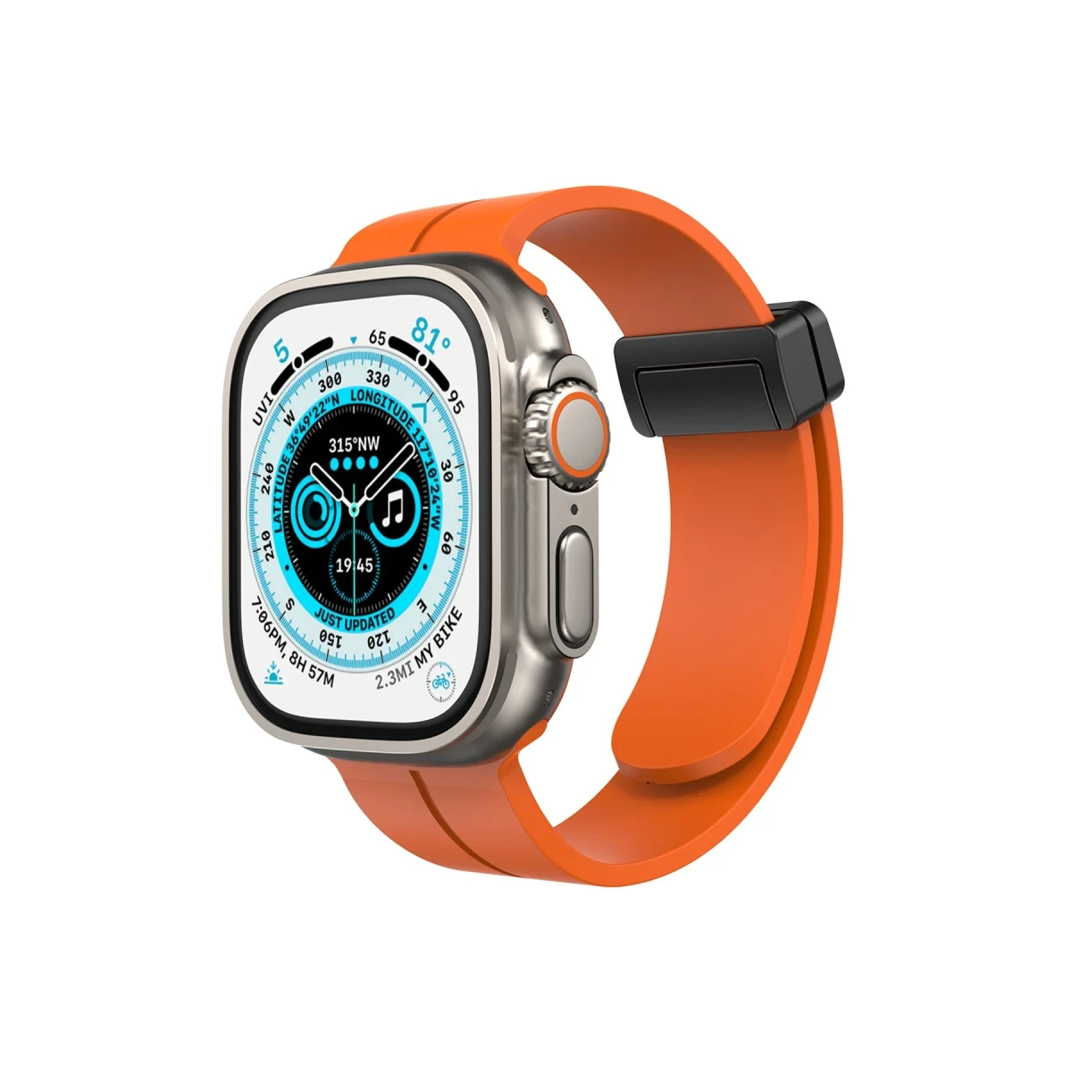 Apple Watch 42mm KR412 Elegance Stylısh Kordon - Turuncu