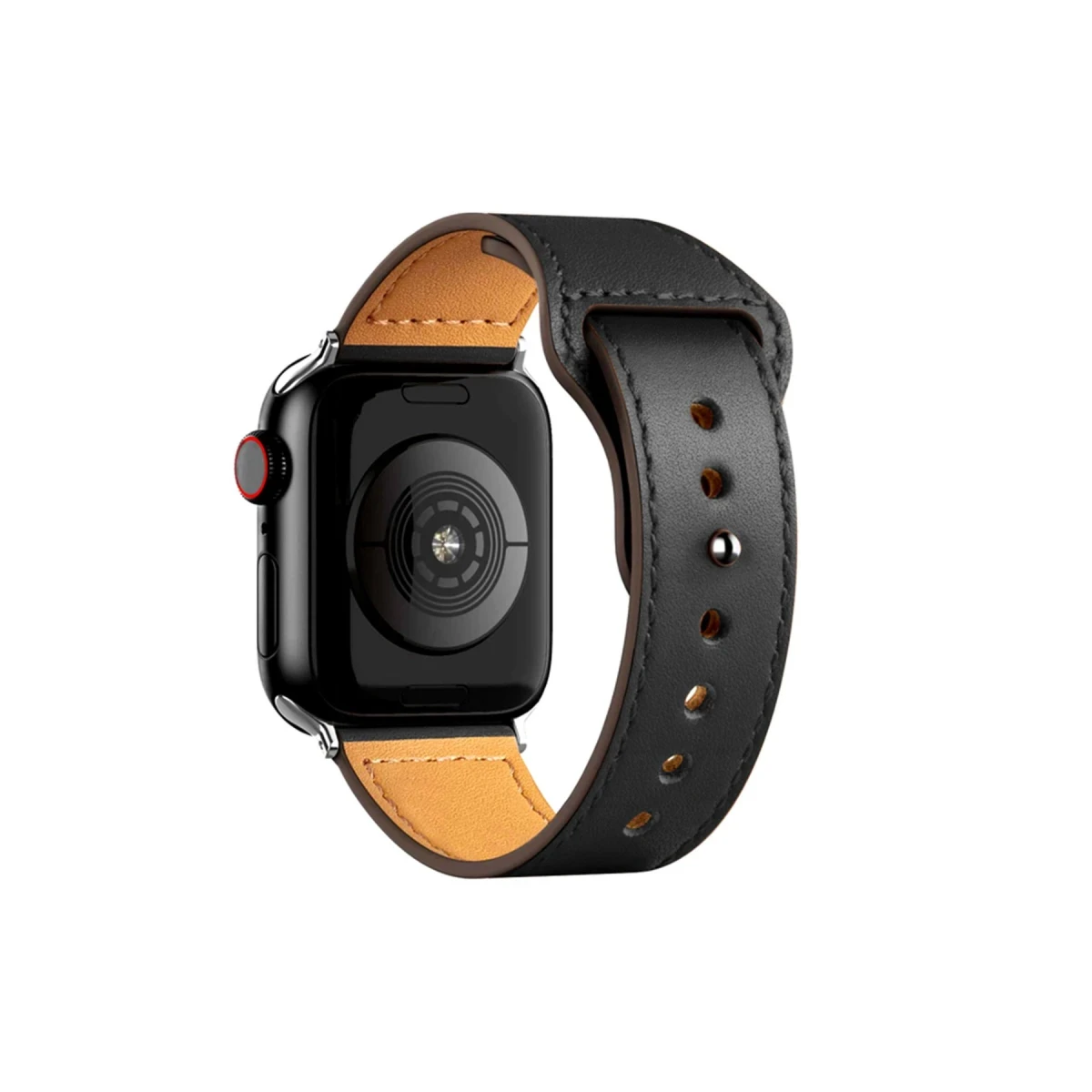 Apple Watch 42mm KR415 Luaz Deri Kordon - Siyah