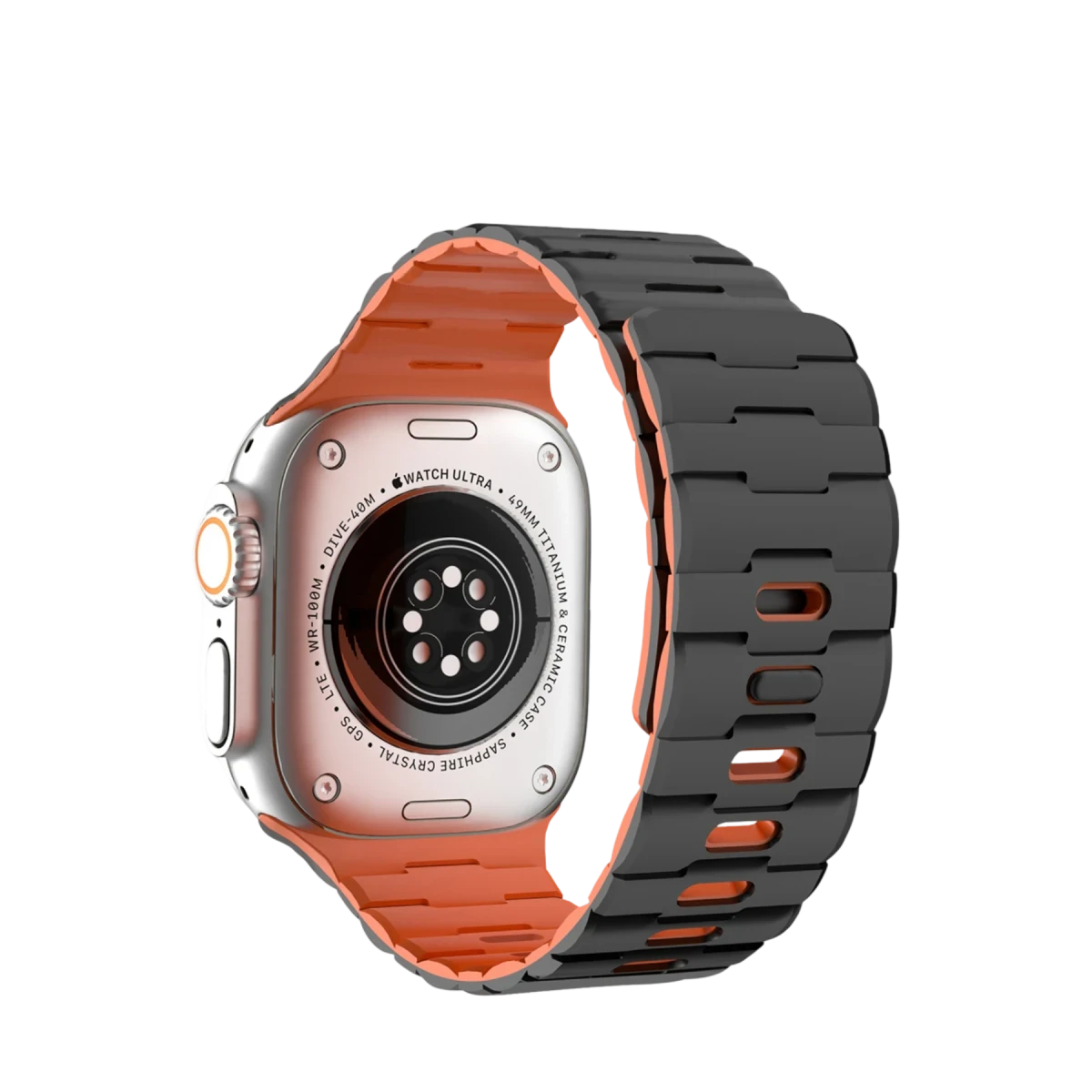 Apple Watch Ultra 49mm Wowen Kordon - Siyah-Turuncu