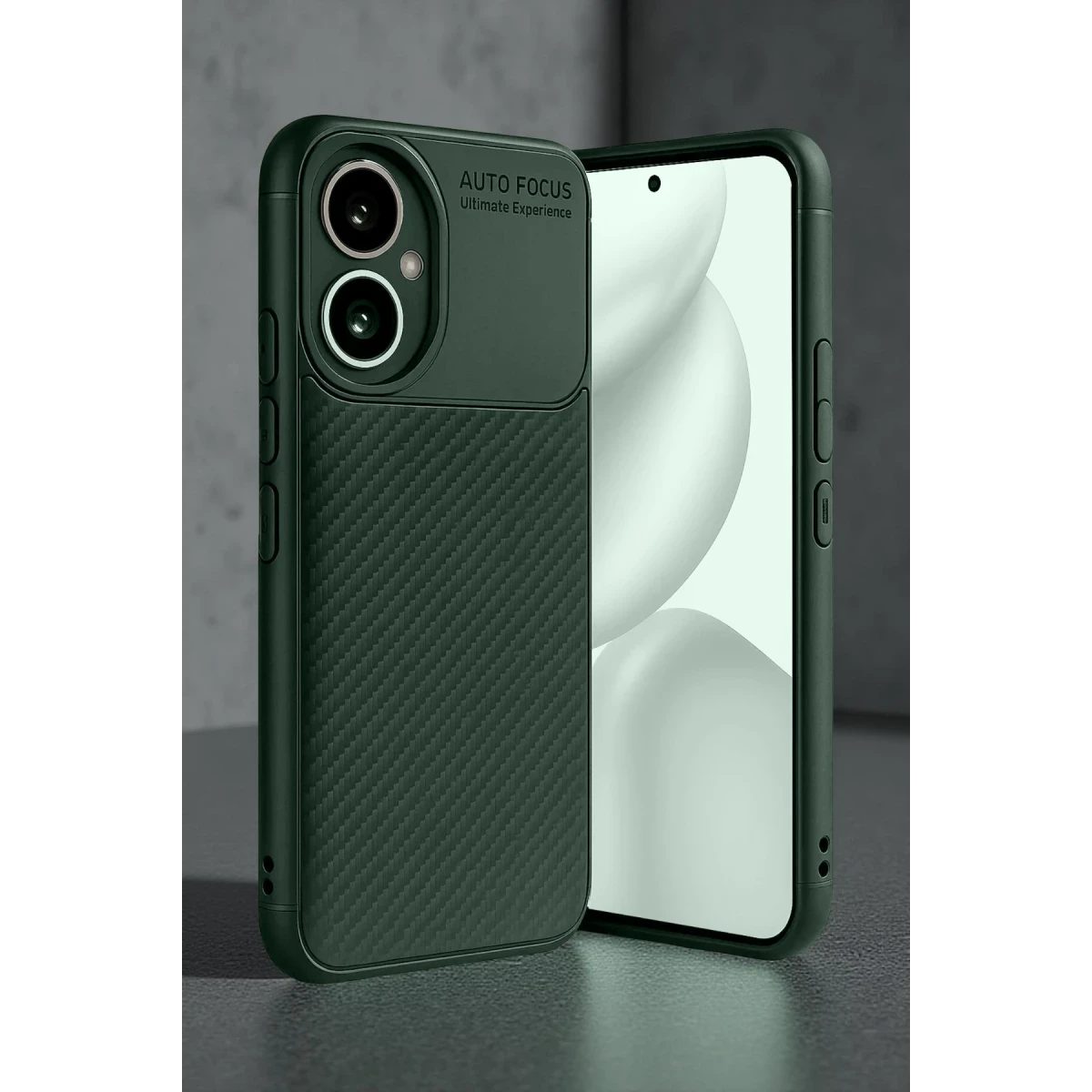 Honor 400 Kılıf Auto Focus Karbon Kapak - Koyu Yeşil