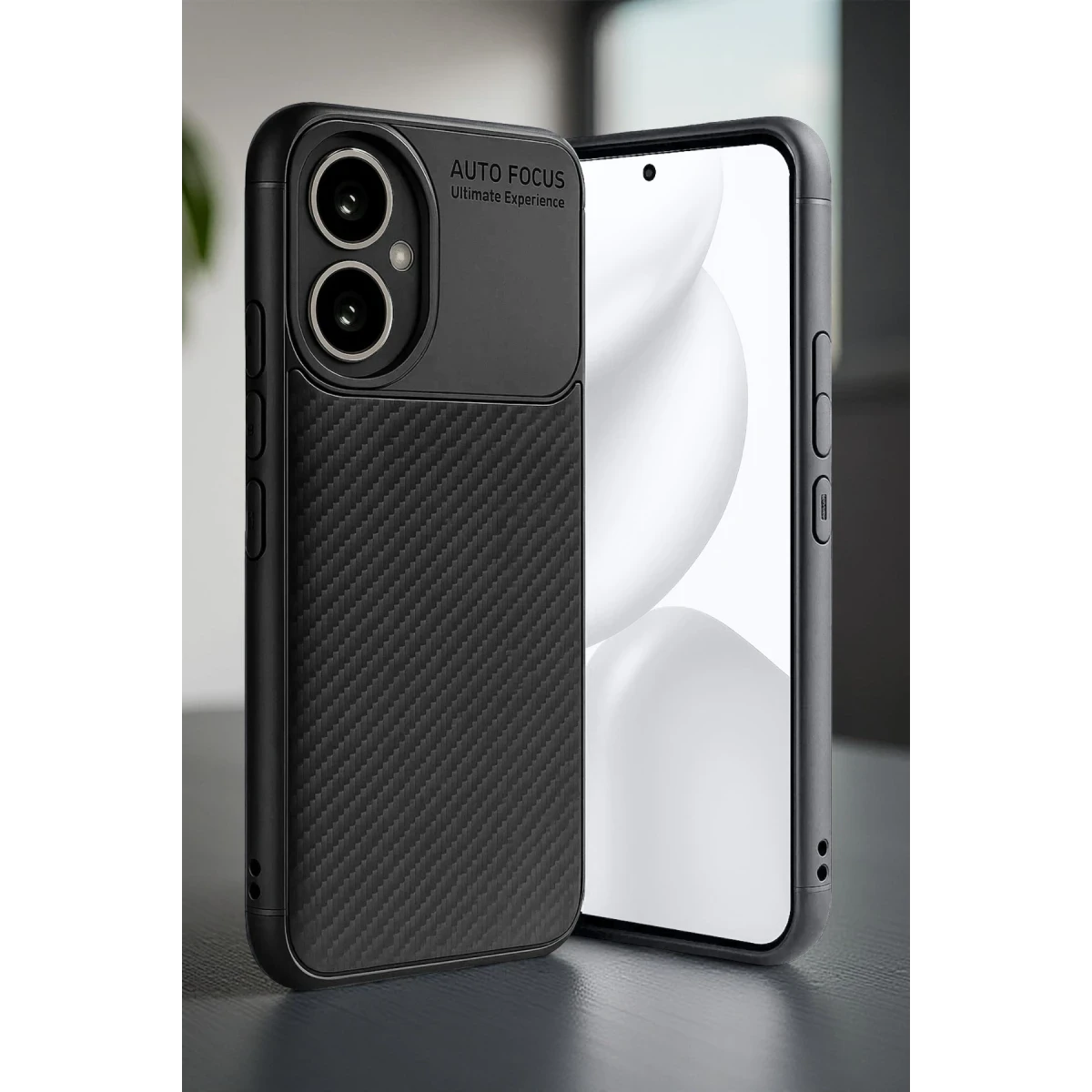 Honor 400 Kılıf Auto Focus Karbon Kapak - Siyah