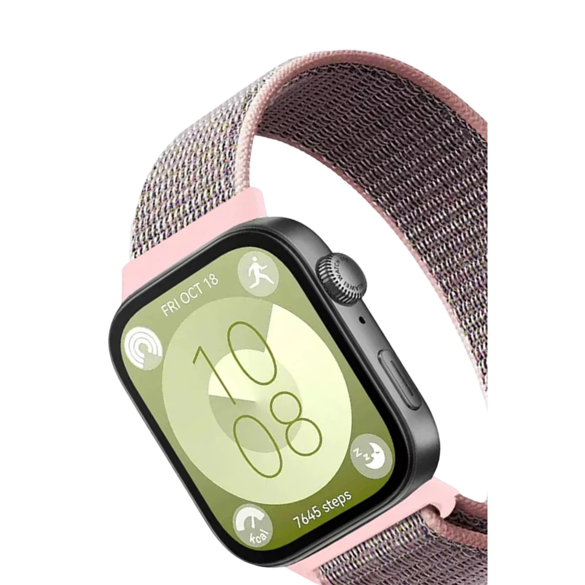 Huawei Fit 4 Hasırlı Cırtcırtlı Kordon - Pembe
