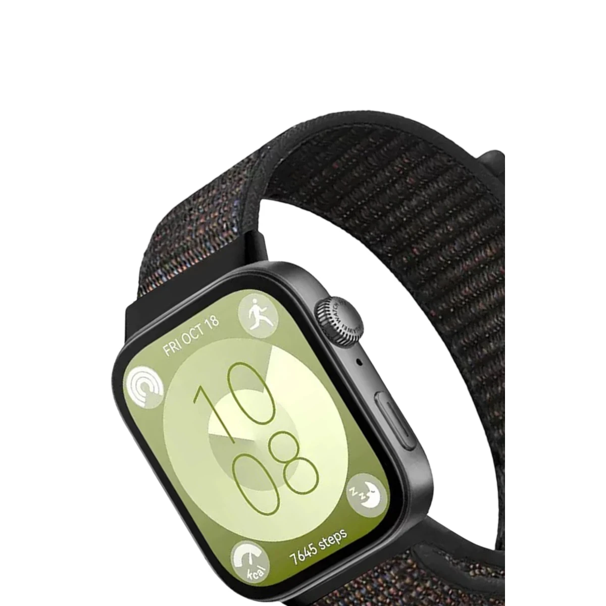 Huawei Fit 4 Hasırlı Cırtcırtlı Kordon - Siyah