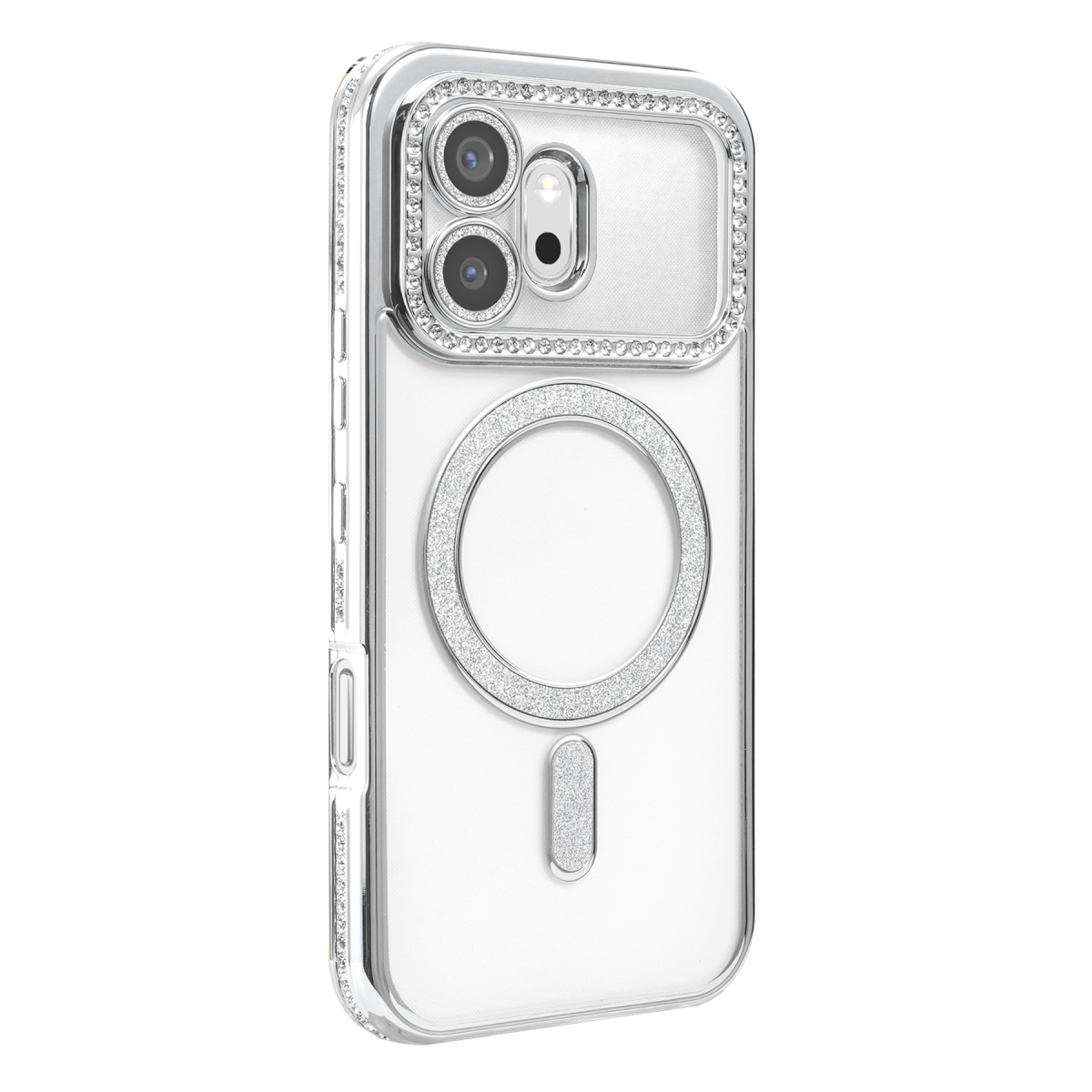 Huawei Honor 600 Joke Simli Magneticsafe Kılıf - Gümüş