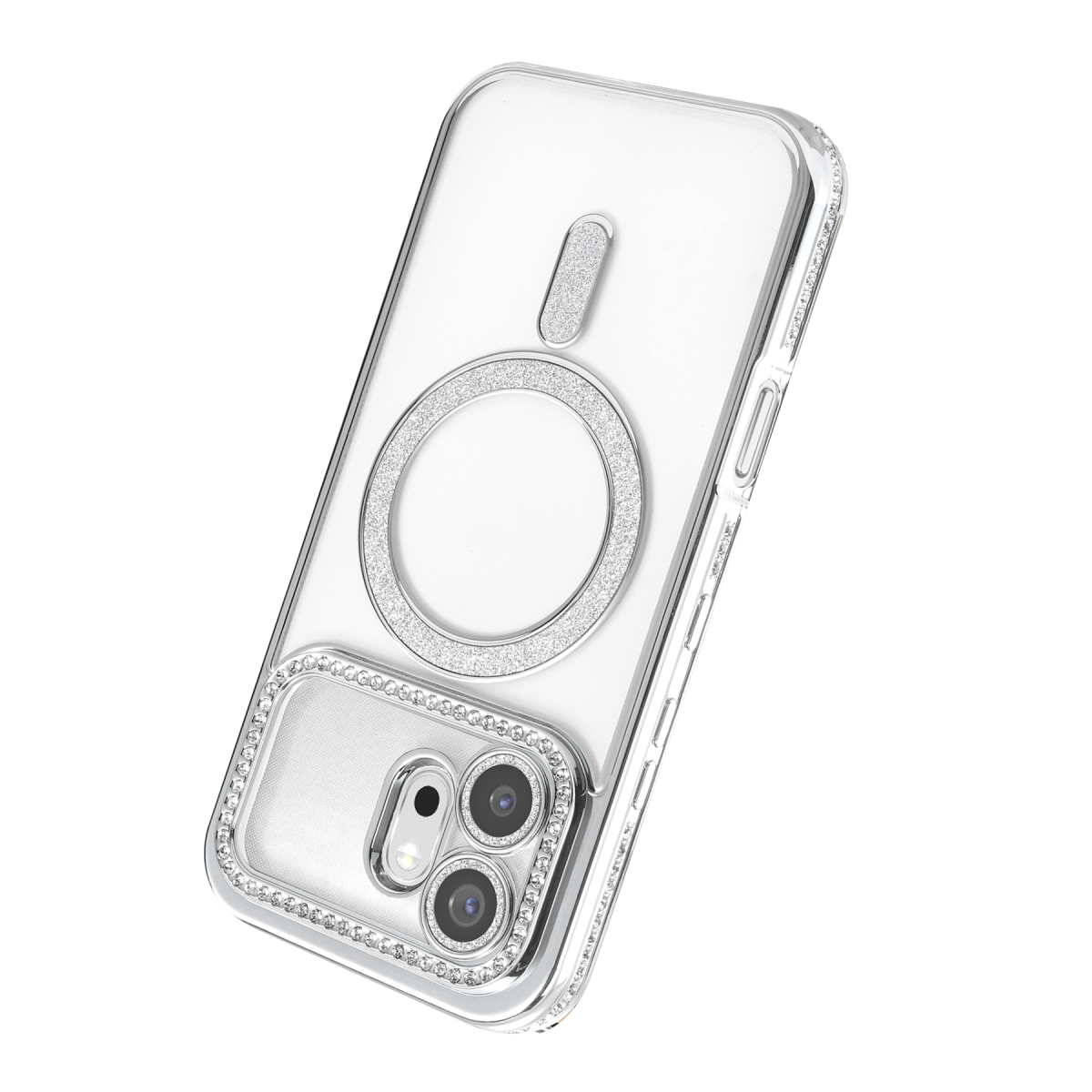 Huawei Honor 600 Joke Simli Magneticsafe Kılıf - Gümüş
