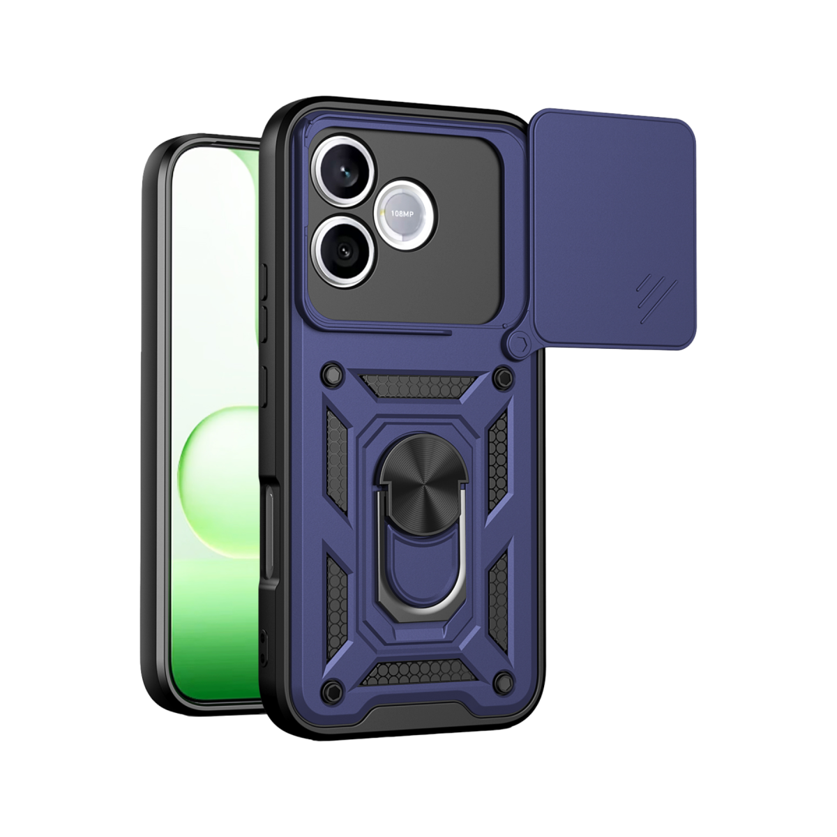 Huawei Honor 600 Lite Pars Lens Yüzüklü Silikon - Lacivert