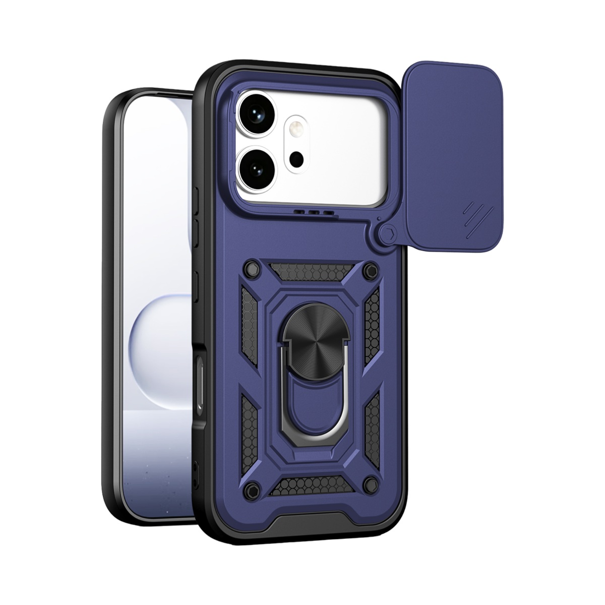 Huawei Honor 600 Pars Lens Yüzüklü Silikon - Lacivert