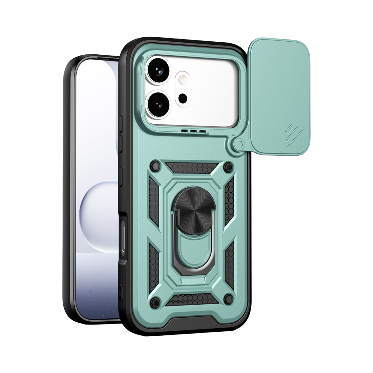 Huawei Honor 600 Pars Lens Yüzüklü Silikon - Yeşil
