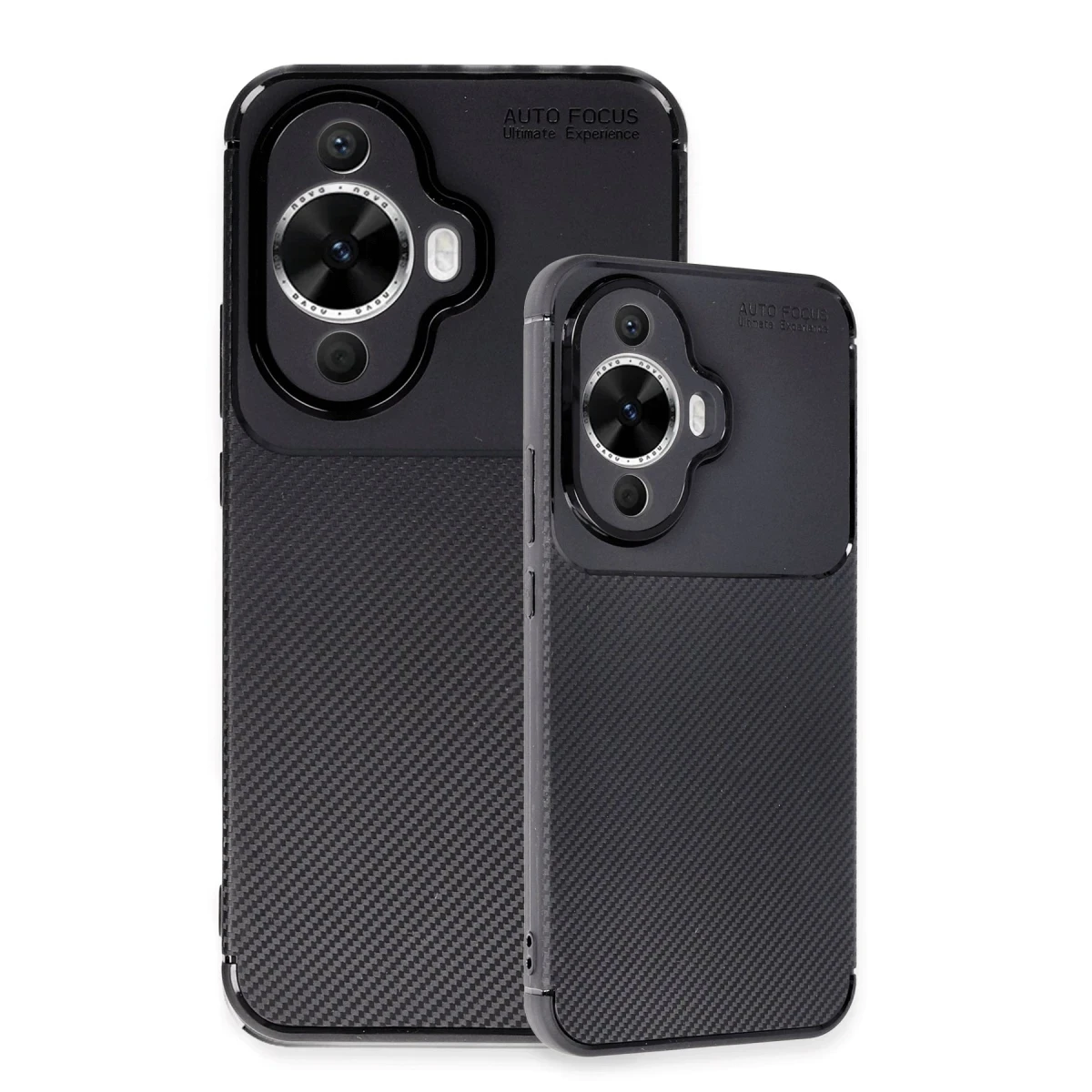 Huawei Nova 12S Kılıf Auto Focus Karbon Kapak - Siyah