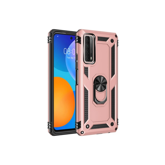 Huawei P Smart 2021 Kılıf Sofya Yüzüklü Silikon Kapak - Rose