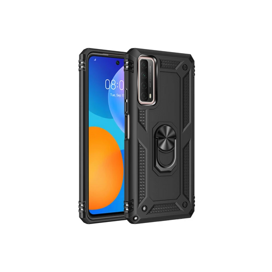 Huawei P Smart 2021 Kılıf Sofya Yüzüklü Silikon Kapak - Siyah