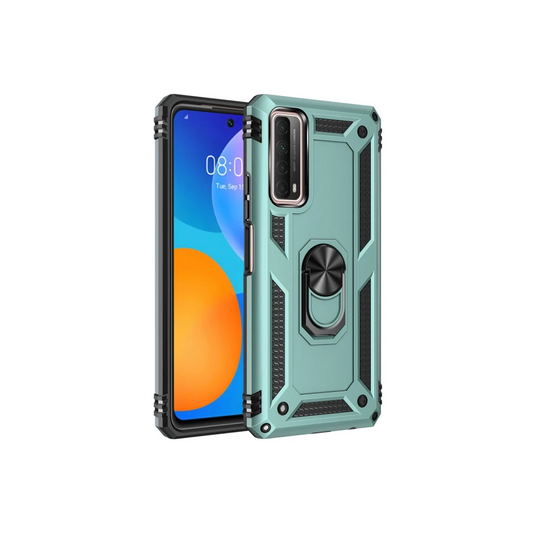 Huawei P Smart 2021 Kılıf Sofya Yüzüklü Silikon Kapak - Yeşil