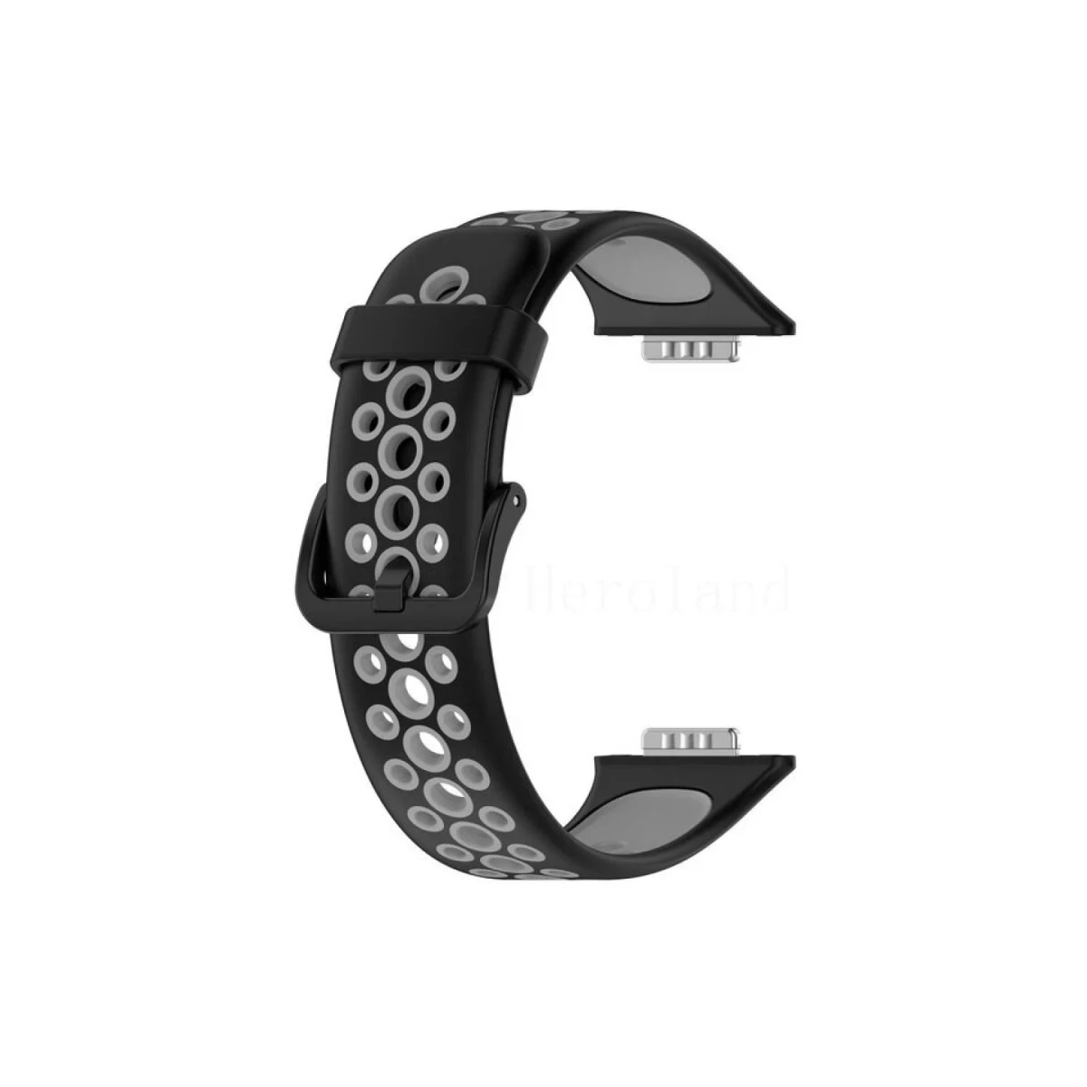 Huawei Watch Fit 2 Spor Delikli Kordon - Siyah-Gri